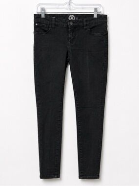 The Alley Chicago Junkie Black Skinny Jeans Skull Punk Goth - Size 27